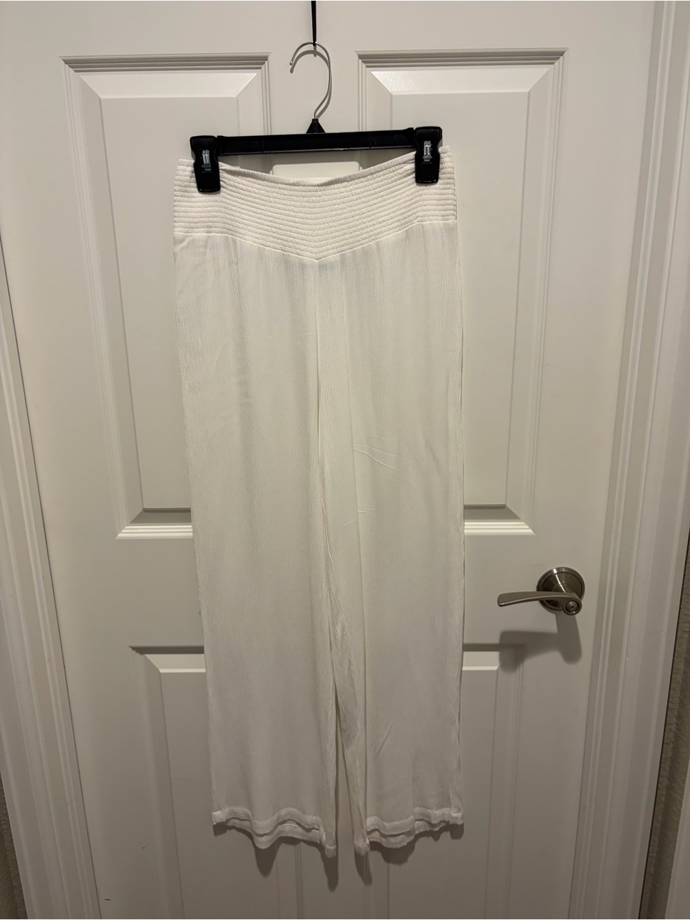 Lauren Ralph Lauren White Wide-Leg Gauze Knit Pants
